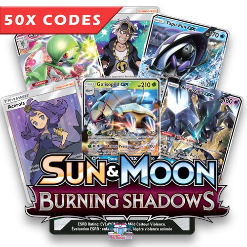 Bulk 50x Burning Shadows - Pokemon TCGL Codes