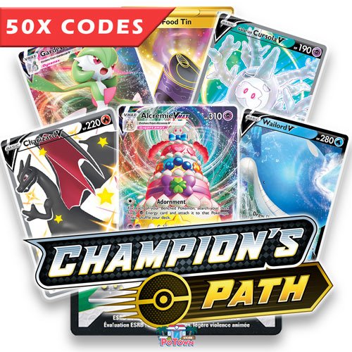 Pokemon Online TCG Code Card Lot 50 Unused Code Cards Champions Path by E-Mail