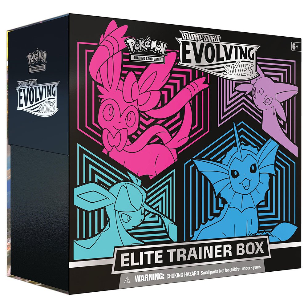 Evolving Skies Elite Trainer Box - Vaporeon, Espeon, Glaceon & Sylveon - Pokemon TCG Code